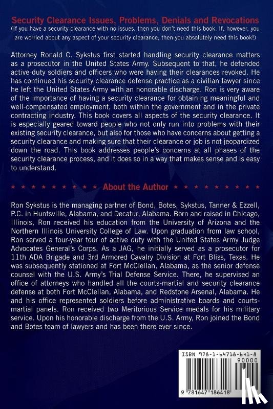 Sykstus, Attorney Ronald C - Security Clearance Issues, Problems, Denials and Revocations