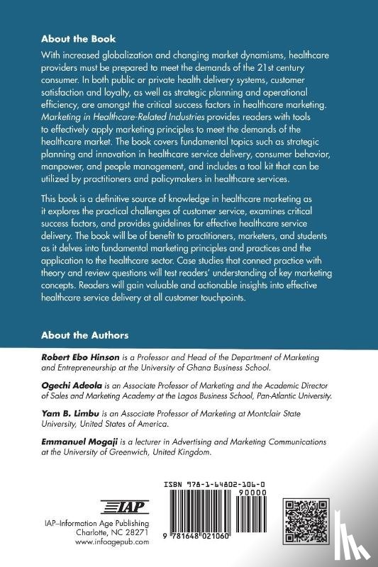 Hinson, Robert E., Adeola, Ogechi, Limbu, Yam B., Mogaji, Emmanuel - Marketing in Healthcare-Related Industries