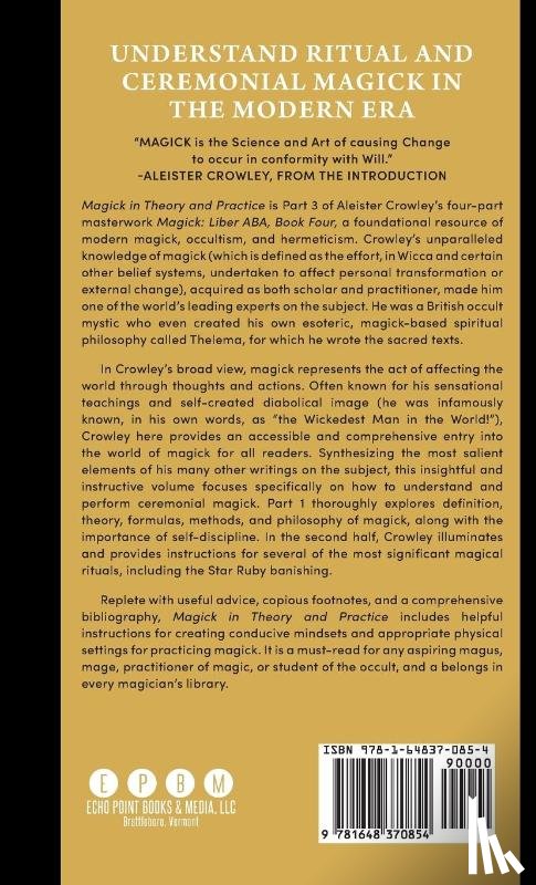 Crowley, Aleister - Magick in Theory and Practice by Crowley, Aleister (1992)