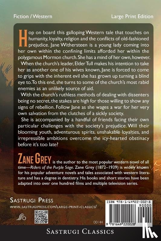 Grey, Zane - Riders of the Purple Sage (Annotated) LARGE PRINT