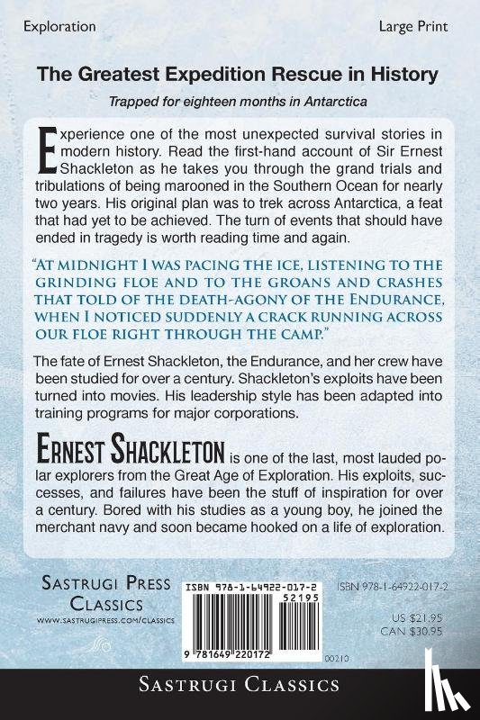 Shackleton, Ernest - South! (Annotated) LARGE PRINT