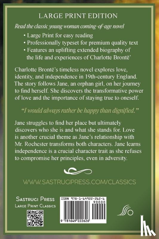 Bronte, Charlotte - Jane Eyre (LARGE PRINT, Extended Biography)