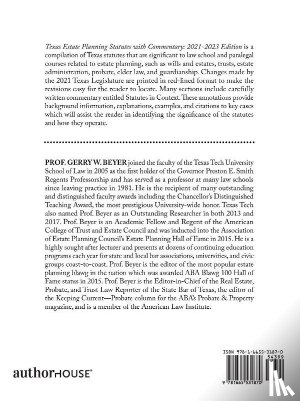 Beyer, Gerry W - Texas Estate Planning Statutes with Commentary