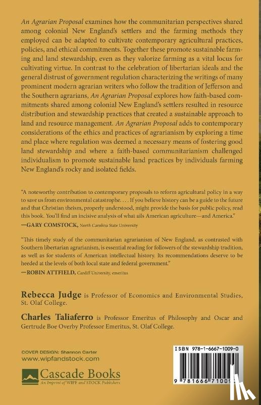 Judge, Rebecca, Taliaferro, Charles - An Agrarian Proposal