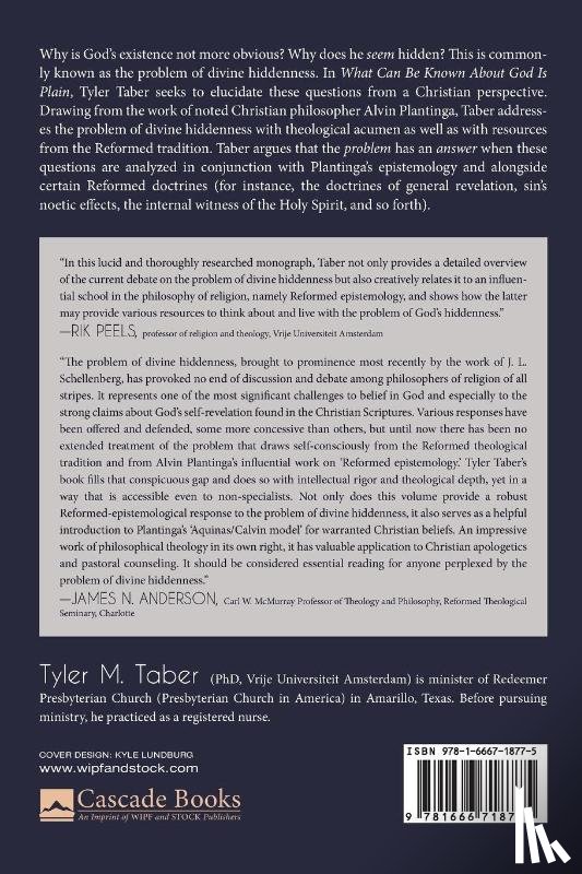 Taber, Tyler - What Can Be Known About God Is Plain