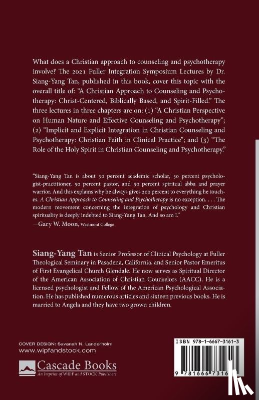 Tan, Siang-Yang - A Christian Approach to Counseling and Psychotherapy