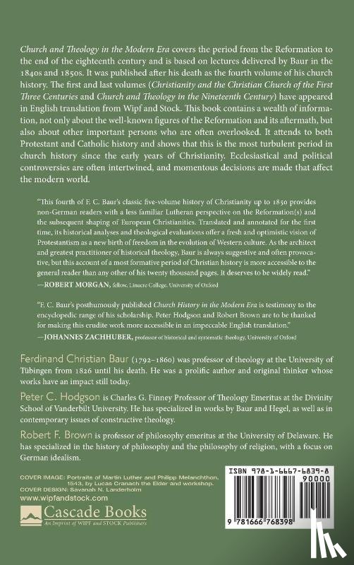 Baur, Ferdinand Christian - Church and Theology in the Modern Era