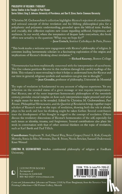  - Paul Ricœur, Philosophical Hermeneutics, and the Question of Revelation