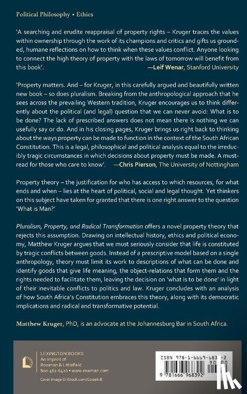 Kruger, Matthew - Pluralism, Property, and Radical Transformation