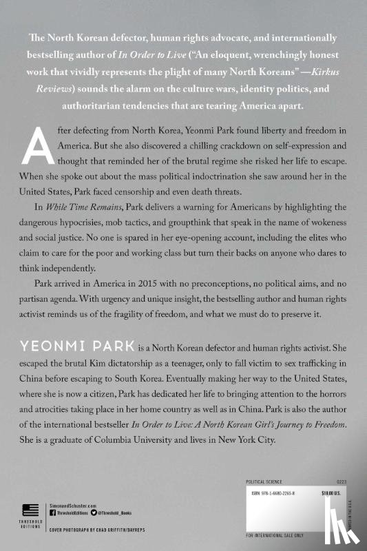 Park, Yeonmi, Peterson, Jordan B. - While Time Remains