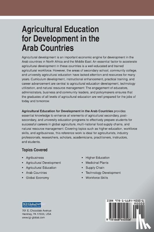  - Agricultural Education for Development in the Arab Countries