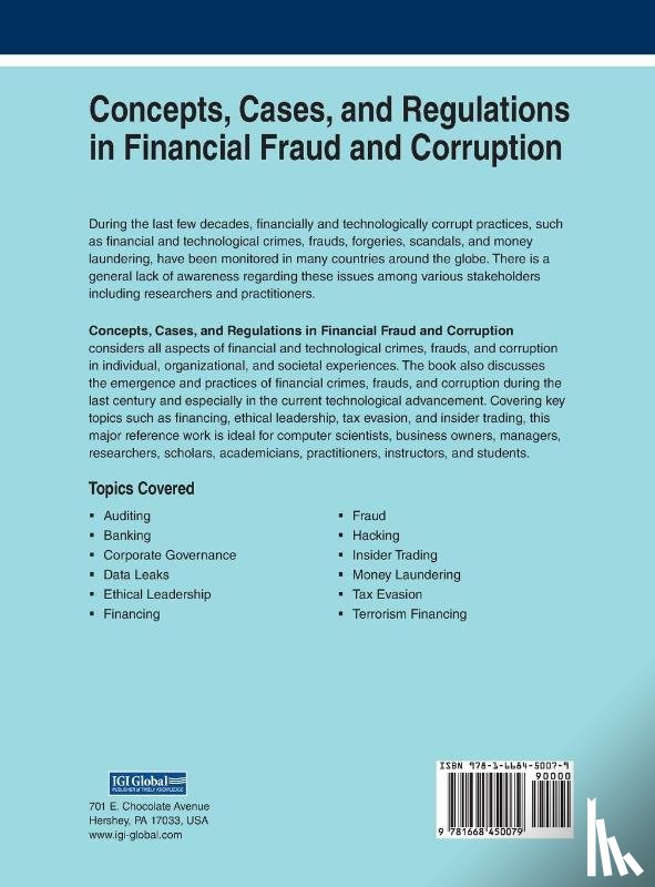  - Concepts, Cases, and Regulations in Financial Fraud and Corruption