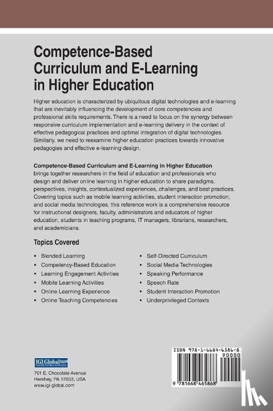  - Handbook of Research on Competence-Based Curriculum and E-Learning in Higher Education