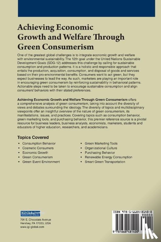  - Achieving Economic Growth and Welfare Through Green Consumerism