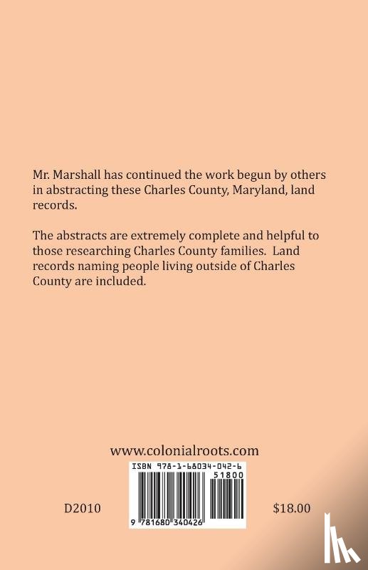 Marshall, Michael R - Charles County, Maryland, Land Records, 1799-1801