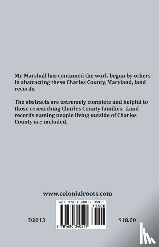 Marshall, Michael R - Charles County, Maryland, Land Records, 1806-1808