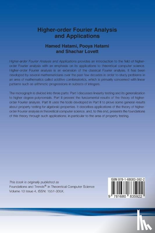 Hatami, Hamed, Hatami, Pooya, Lovett, Shachar - Higher-order Fourier Analysis and Applications