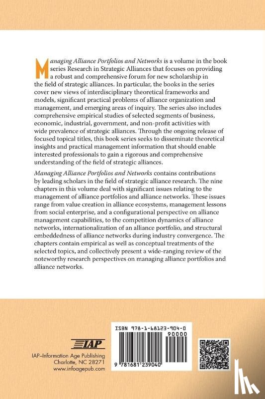  - Managing Alliance Portfolios and Networks