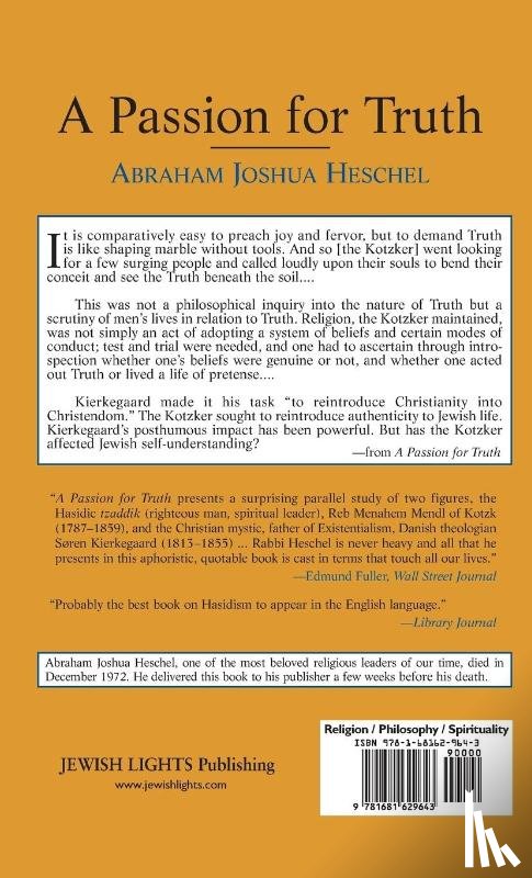 Heschel, Abraham Joshua - A Passion for Truth