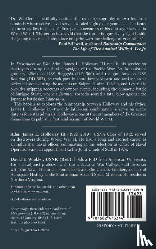 Holloway, James L. - Destroyers at War