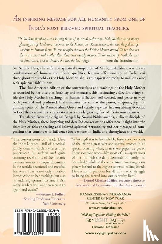 Nikhilananda, Swami - Sri Sarada Devi, The Holy Mother