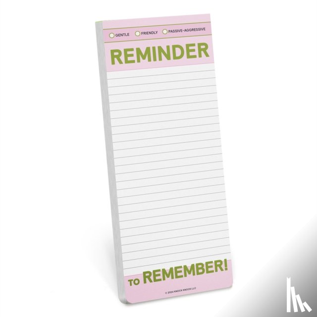 Knock Knock - Knock Knock Reminder to Remember Make-a-List Pad