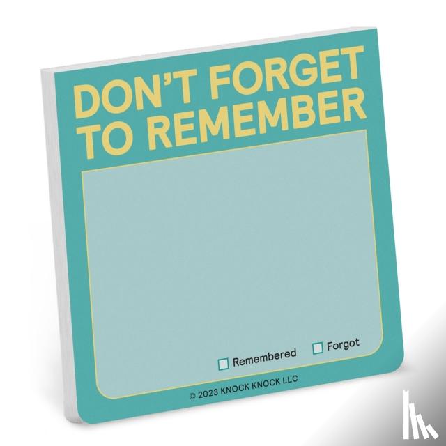 Knock Knock - Knock Knock Don't Forget to Remember Sticky Note (Pastel)