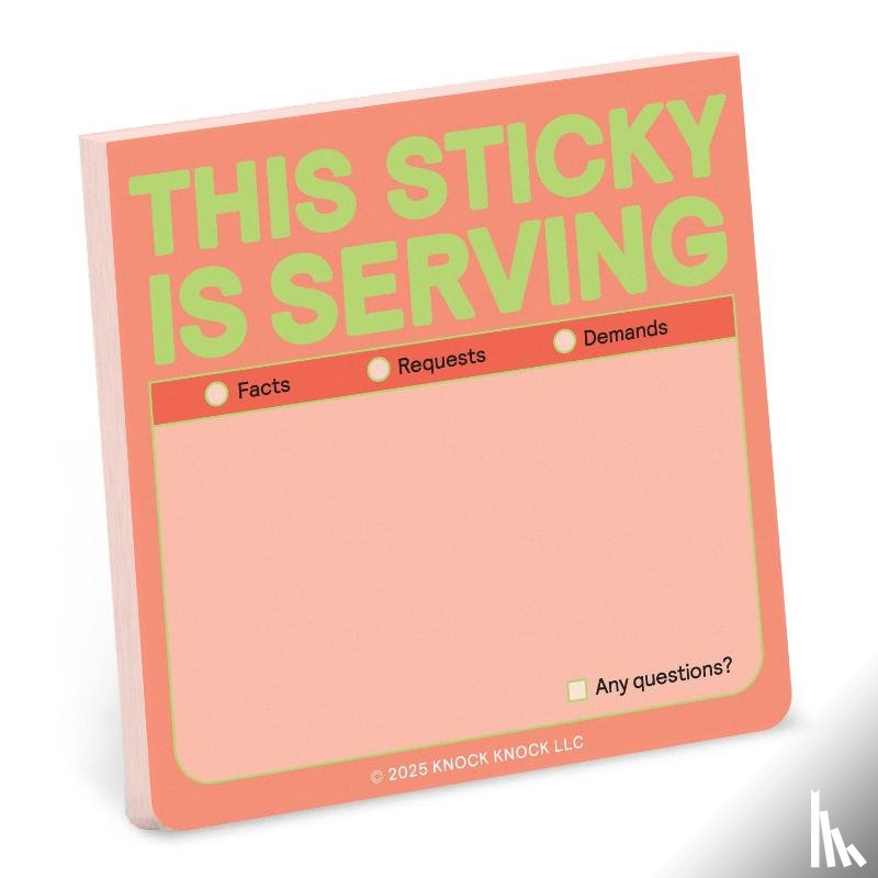 Knock Knock - Knock Knock This Sticky Is Serving Sticky Note (Pastel Version)