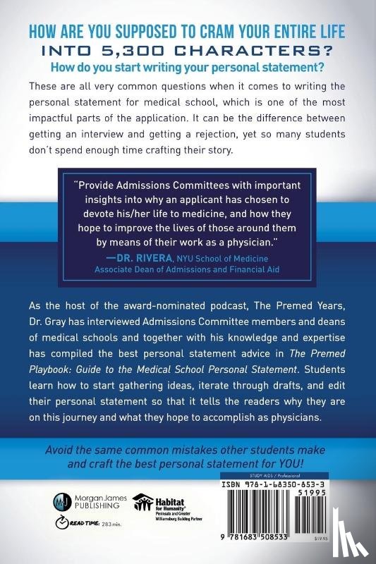 Gray, Ryan - The Premed Playbook: Guide to the Medical School Personal Statement