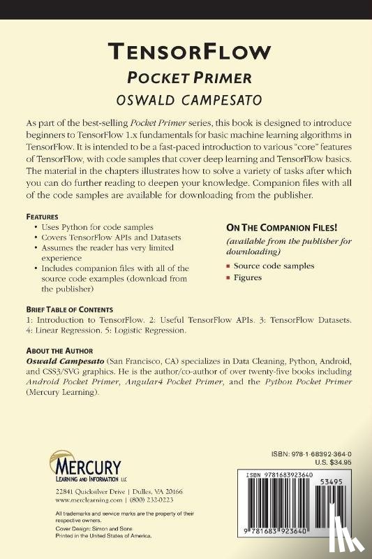 Campesato, Oswald - TensorFlow Pocket Primer