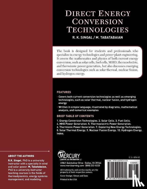 Singal, R.K., Tabatabaian, Mehrzad - Direct Energy Conversion Technologies