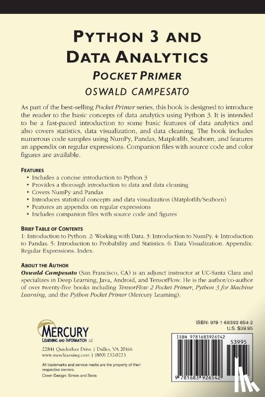 Campesato, Oswald - Python 3 and Data Analytics Pocket Primer