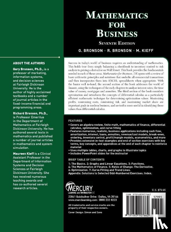 Bronson, Gary, Bronson, Richard, Kieff, Maureen - Mathematics for Business