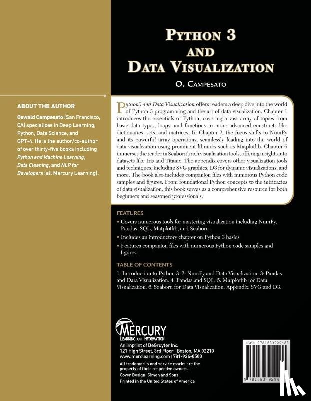 Campesato, Oswald - Python 3 and Data Visualization