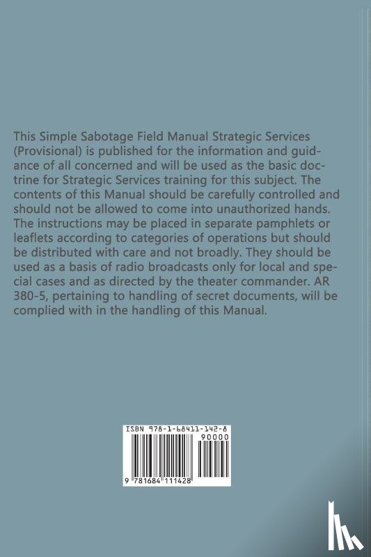 U S Office of Strategic Services, Strategic Services, United States Off - Simple Sabotage Field Manual