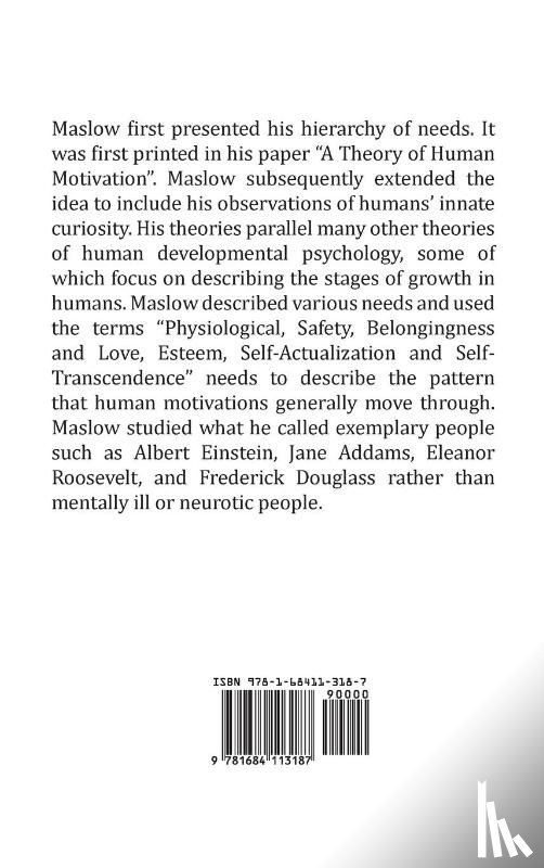 Maslow, Abraham H - A Theory of Human Motivation