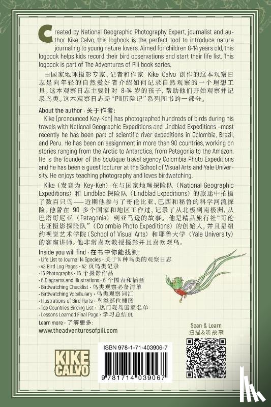 Calvo, Kike - The Young Birdwatcher´s Logbook. Bilingual English - Chinese Pinyin Journal