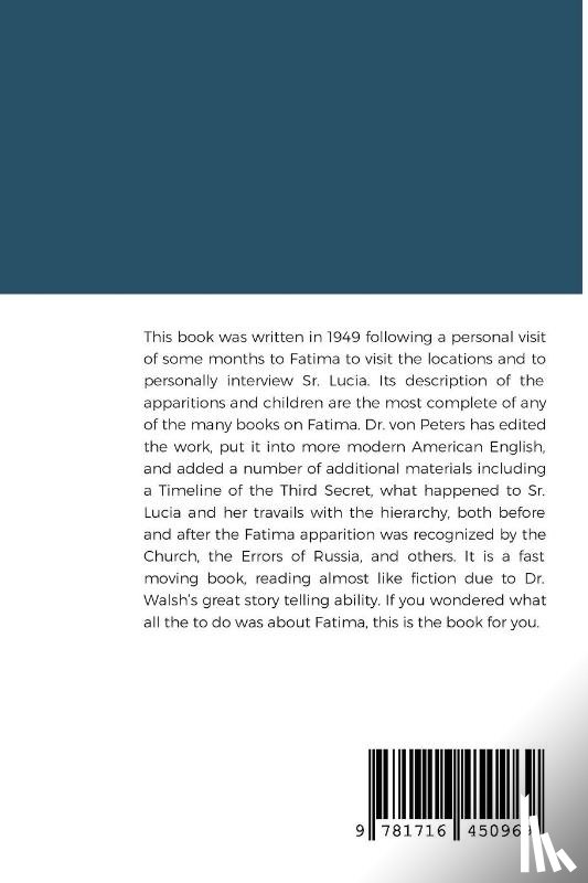 Walsh, William Thomas - Our Lady of Fatima