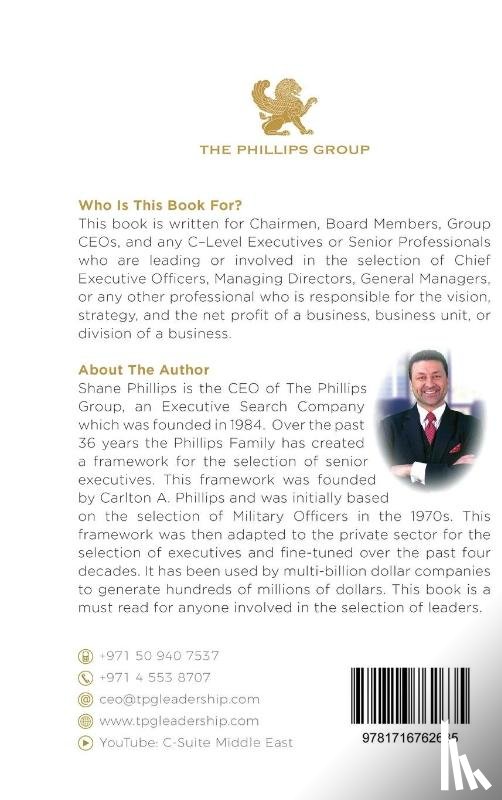 Phillips, Shane - CEO Assessment and Selection