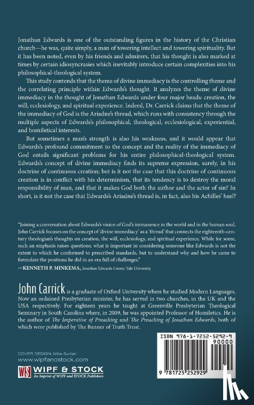 Carrick, John - Jonathan Edwards and the Immediacy of God