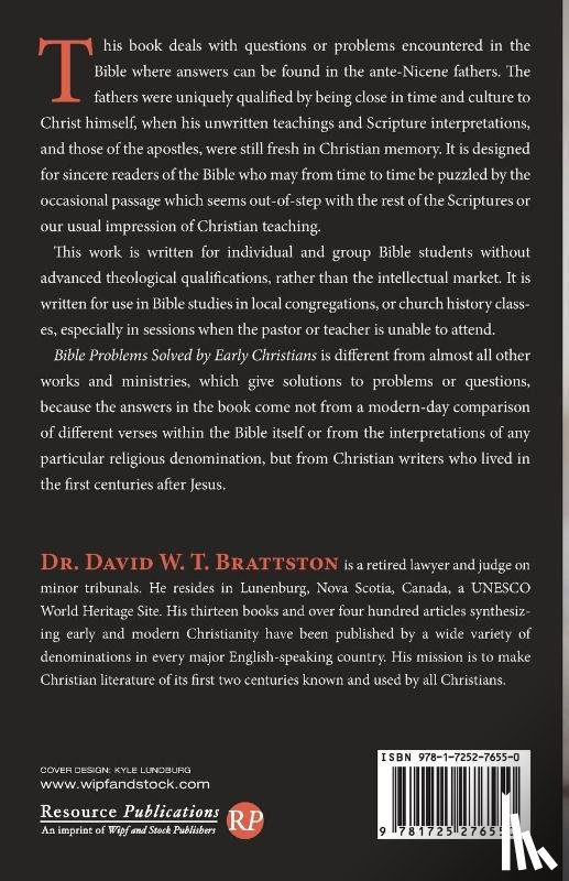 Brattston, David W T - Bible Problems Solved by Early Christians