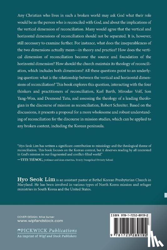 Lim, Hyo Seok - A Theological Assessment of Reconciliation for Missiology in the Korean Context