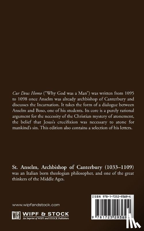 Anselm - Cur Deus Homo