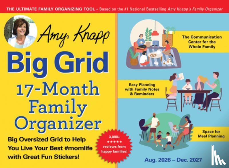 Knapp, Amy - 2027 Amy Knapp's Big Grid Family Organizer Wall Calendar: August 2026 - December 2027