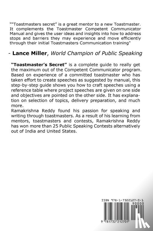Reddy, Ramakrishna - Toastmasters Secret