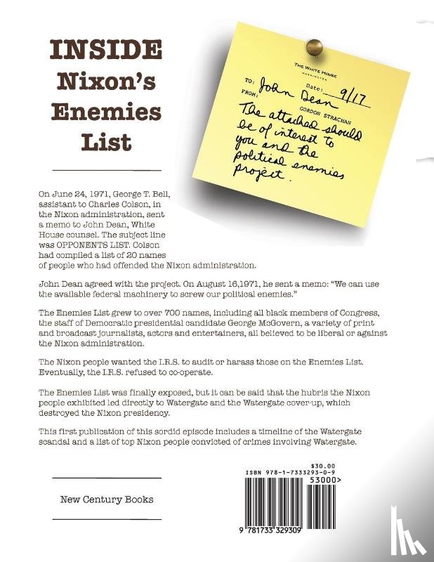 Fensch, Thomas - Inside Nixon's Enemies List