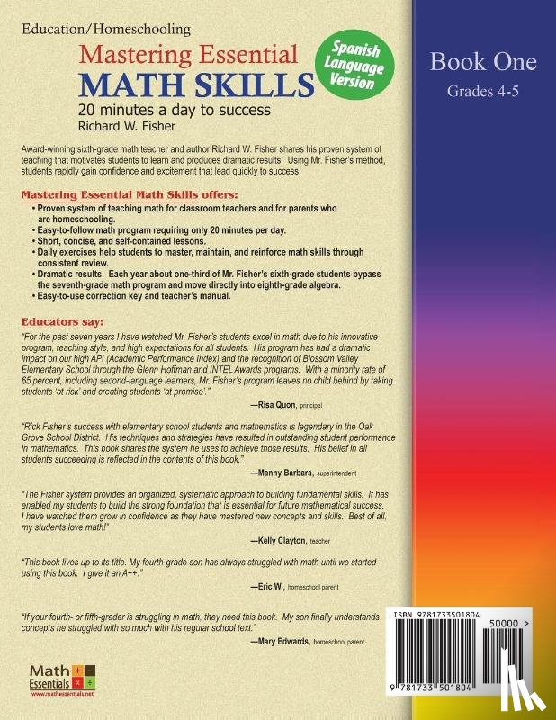 Fisher, Richard W - Mastering Essential Math Skills Book 1, Spanish Language Version