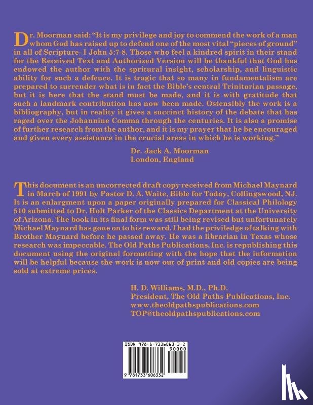 Maynard, Michael - The Historical Defense of 1 John 5