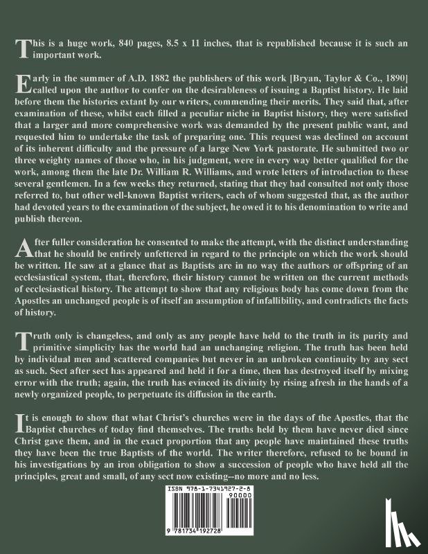 Armitage, Thomas - A History of the Baptists