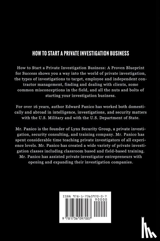Panico, Edward - How to Start a Private Investigation Business